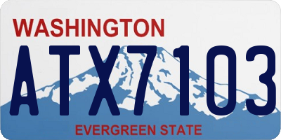 WA license plate ATX7103