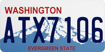 WA license plate ATX7106