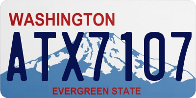 WA license plate ATX7107