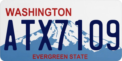 WA license plate ATX7109