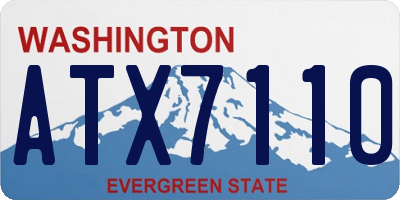 WA license plate ATX7110