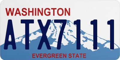 WA license plate ATX7111