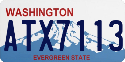 WA license plate ATX7113