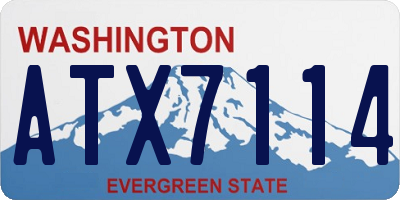 WA license plate ATX7114