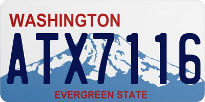 WA license plate ATX7116