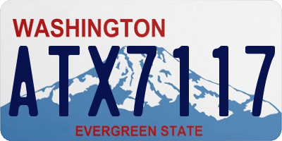 WA license plate ATX7117