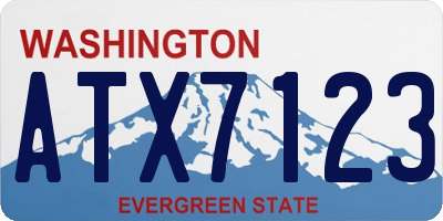 WA license plate ATX7123
