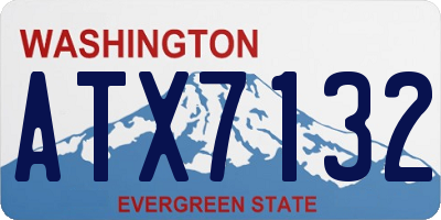 WA license plate ATX7132
