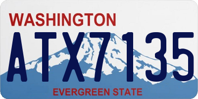 WA license plate ATX7135