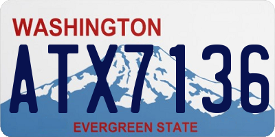 WA license plate ATX7136