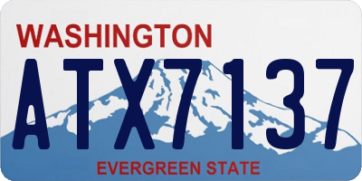 WA license plate ATX7137