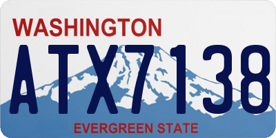 WA license plate ATX7138
