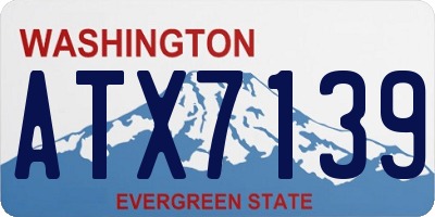 WA license plate ATX7139