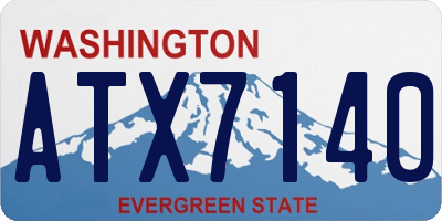 WA license plate ATX7140