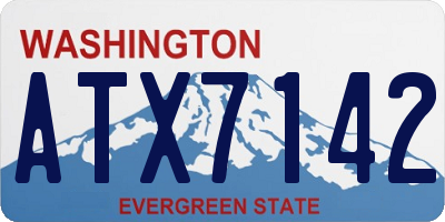 WA license plate ATX7142