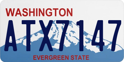 WA license plate ATX7147