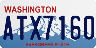WA license plate ATX7160