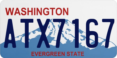 WA license plate ATX7167