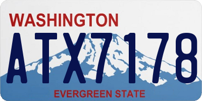 WA license plate ATX7178