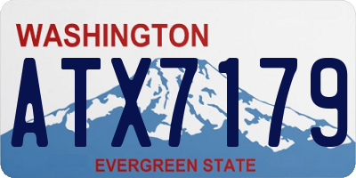 WA license plate ATX7179
