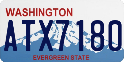 WA license plate ATX7180