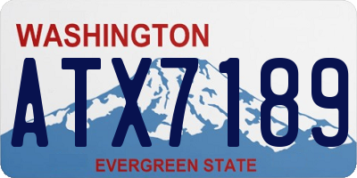 WA license plate ATX7189
