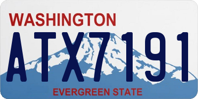 WA license plate ATX7191