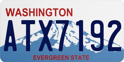 WA license plate ATX7192