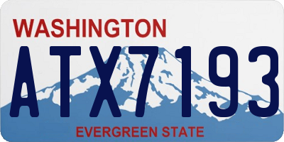 WA license plate ATX7193