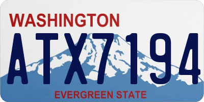 WA license plate ATX7194