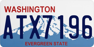 WA license plate ATX7196
