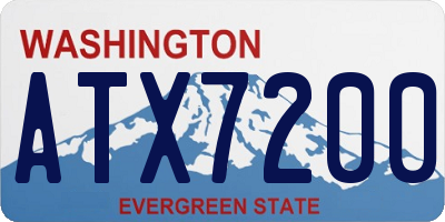 WA license plate ATX7200