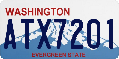 WA license plate ATX7201