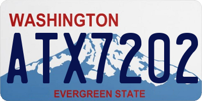 WA license plate ATX7202