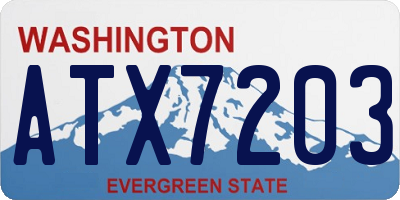 WA license plate ATX7203