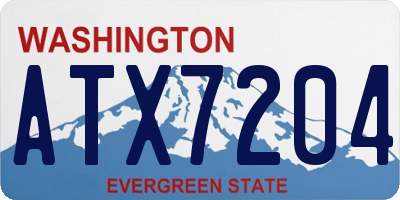 WA license plate ATX7204