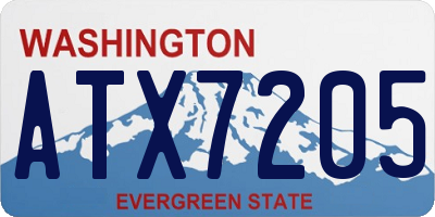 WA license plate ATX7205
