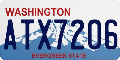 WA license plate ATX7206