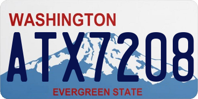 WA license plate ATX7208