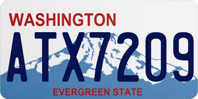 WA license plate ATX7209