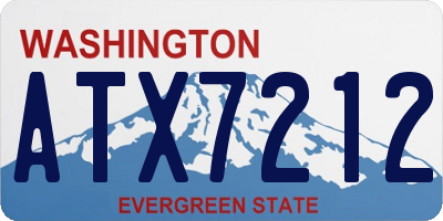 WA license plate ATX7212