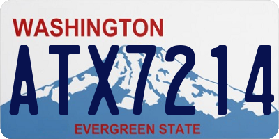 WA license plate ATX7214