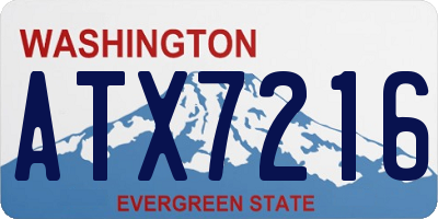 WA license plate ATX7216