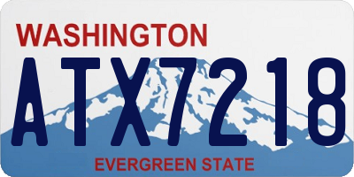 WA license plate ATX7218