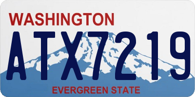WA license plate ATX7219