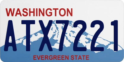WA license plate ATX7221