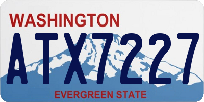 WA license plate ATX7227