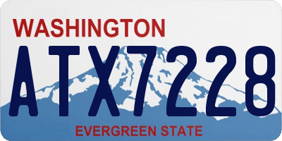 WA license plate ATX7228