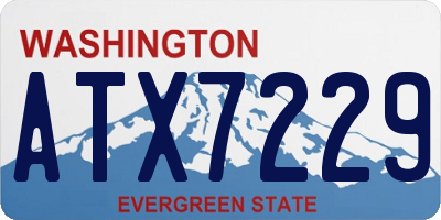 WA license plate ATX7229