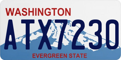 WA license plate ATX7230